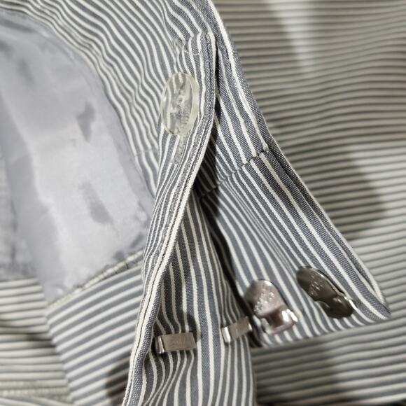 Norma Kamali Pants 8 Black Straw Stripe Crop Ankle Flat Front - Picture 7 of 12